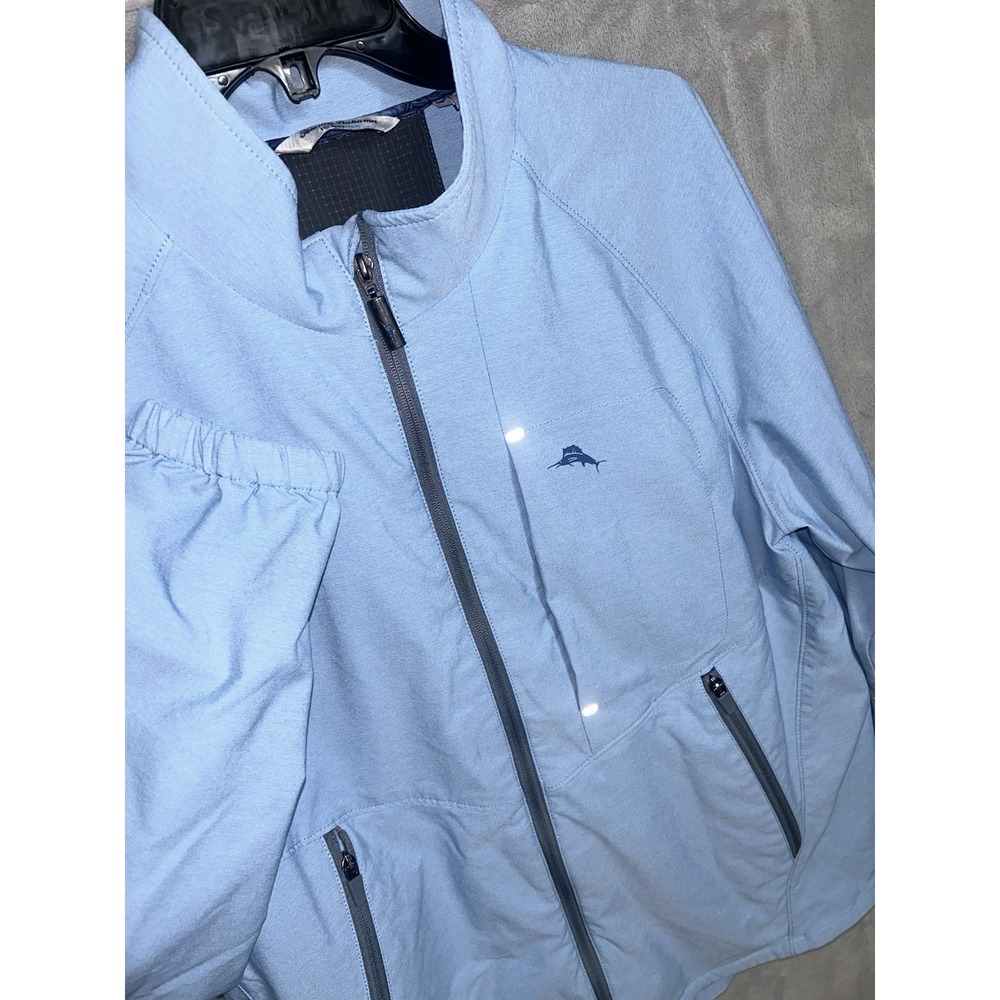 Tommy Bahama On Par Jacket Mens Large Blue Full Zip Lightweight Outdoor Vented